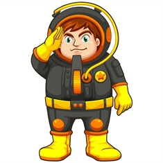 Party Supplies Space Explorers Theme Bold Astronaut Boy Transparent Sticker